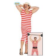 Costume Uomo Forzuto Culturista Bagnante Anni 20 In Spandex Taglia M- L (84384)