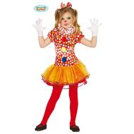 Costume Pagliaccia A Pois Bambina Taglia 3-4 Anni (83395)