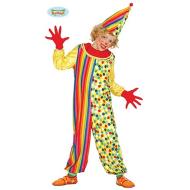 Costume Pagliaccio A Pois E Righe Bambino Taglia 7-9 Anni (83401)
