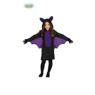 Costume Pipistrello Nero E Viola Bambina Taglia 3-4 Anni (87414)