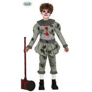 Costume Pagliaccio Grigio Assassino Bambino Taglia 3-4 Anni (83417)