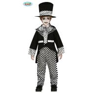 Costume Cappellaio Pazzo Bianco E Nero Bambino Taglia 5-6 Anni (83428)