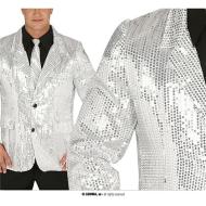 Costume Giacca Paillettes Argento Adulto Xl 54-56 (86447)