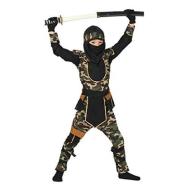 Costume Da Ninja Mimetico Militare Bambino Taglia 5-6 Anni (81451)