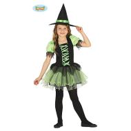 Costume Tut? Nero E Verde Strega Streghetta Bambina Taglia 10-12 Anni (87451)