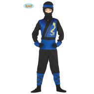 Costume Guerriero Ninja Azzurro Bambino Taglia 7-9 Anni (87475)