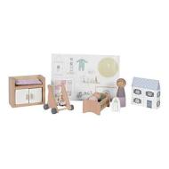 Nursery Casa delle bambole in legno - 11 pezzi (LD4477)