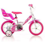 Bicicletta per bambina, misura 12" bianca e rosa (124RLN)