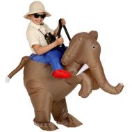 Esploratore Su Elefante (Costume Gonfiabile Con Ventola, Cappello) (4 Batterie Aa Non Incluse) (Taglia Unica Bambino)