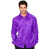 Camicia Disco Anni 70 Viola In Raso M