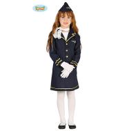 Costume Hostess Di Volo Bambina Taglia 7-9 Anni (87547)