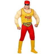 Wrestling Champ (Maglia Muscoli, Pantaloni, Cintura, Copristivali, Bandana) XL