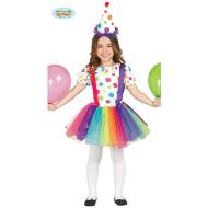 Costume Tut? Multicolore Pagliaccia Bambina Taglia 7-9 Anni (85587)