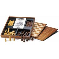 Completo scacchi, dama e tria in legno