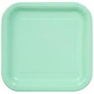 14 Mint 9In Sq Plt Sup. Piatto Carta 23 Cm Verde Menta