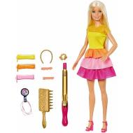 Barbie Ricci Perfetti, Bambola Bionda con Capelli Lunghi da Pettinare con Pettine, Bigodini e Accessori (GBK24)