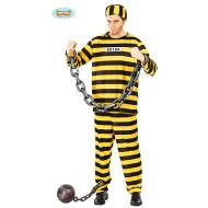 Costume Uomo Carcerato Prigioniero Giallo Taglia M (84683)