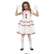 Costume Pagliaccio Bianco Bambina 5-6 Anni (77689)