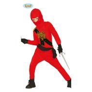 Costume Ninja Rosso Bambino Taglia 5-6 Anni (85708)