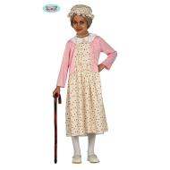 Costume Vecchia Nonna Nonnina Bambina Taglia 3-4 Anni (83728)