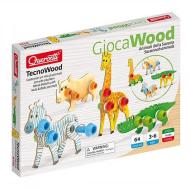 Tecno Animals Giraffa, Coccodrillo, Zebra, Rinoceronte 64 pz in legno