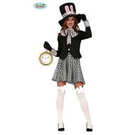 Costume Cappellaia Pazza Bianco E Nero Bambina Taglia S (88736)