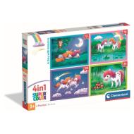 Puzzle 4in1 - A Day with Unicorns (21740)