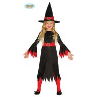 Costume Strega Nera E Rossa Taglia 5-6 Anni (85774)