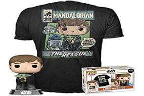 Funko: POP & Tee: Mandalorian- Luke w/Child- L