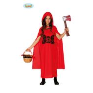 Costume Cappuccetto Rosso E Nero Bimba Taglia 10-12 Anni (87788)