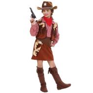 Cowgirl (Camicia, Gilet, Gonna, Cintura Con Fondina, Copristivali, Bandana) (128 Cm / 5-7 Years)