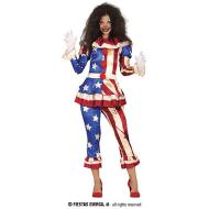 Costume Clown Patriottico Adulta Taglia 36-38 S (79836)