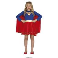 Costume Super Eroina Rosso E Blu Per Bambina 7-9 Anni (77849)