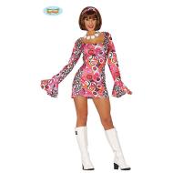 Costume Donna Anni '60 Disco Hippie Taglia M (84851)