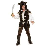 Capitano Pirata (Camicia Con Gilet, Pantaloni, Cintura, Cappello Con Piuma, Copristivali) XL