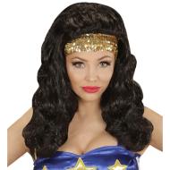 Parrucca Super Hero Girl Con Fascia in  Paillettes