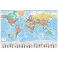 World Map: Flags And Facts (Poster 61X91,5 Cm)