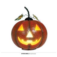 Zucca Metallica Con Luce Arancione 16 Cm (24957)