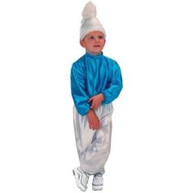 Costume Carnevale PUFFO Bambini Bambino 2/4 Anni Azzurro E Bianco