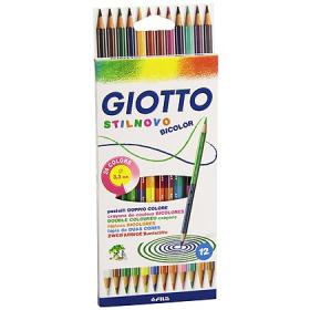12 Pastelli Colorat Giotto Stilnovo Bicolor (256900) - Disegno e colori -  Fila - Giocattoli