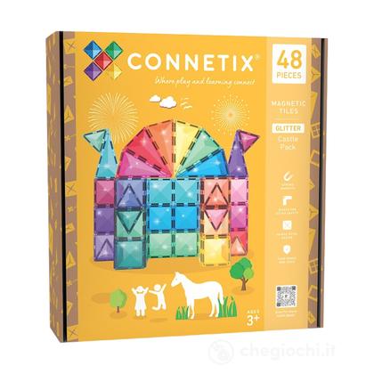 48 Pezzi - Set Castello Glitter - 100% Plastica ABS Atossica - Apprendimento STEM