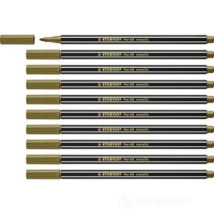 Confezione 10 Pz - Stabilo Pen 68 Metallic Oro