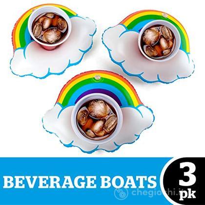 Rainbows Pack Beverage Boat 3 Pz (Porta Bicchiere Gonfiabile)