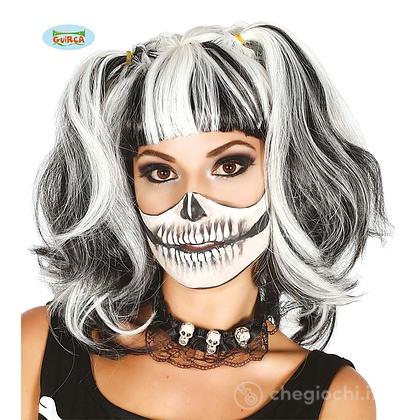 Parrucca Bianca E Nera Con Codini (4025)