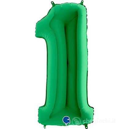 Palloncino Mylar 40 (100cm) Numero 1 Green