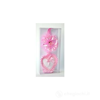 Fiocco Nascita Cuoricino Rosa (045R)