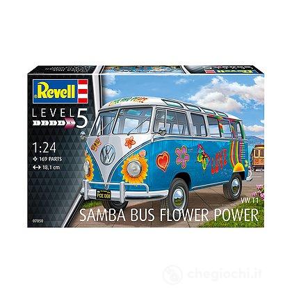 Auto Volkswagen T1 Samba Bus Flower Power 1/24 (RV07050)