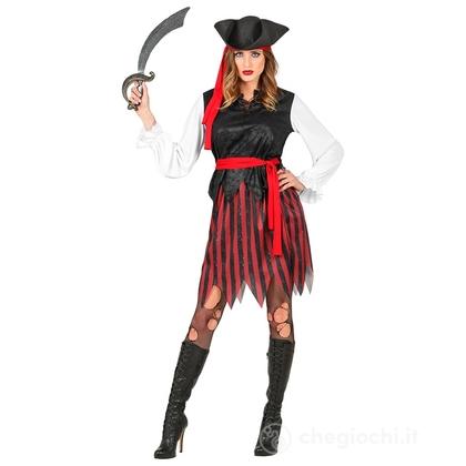 Piratessa Dei Caraibi (camicia con gilet, gonna, cintura, fascia per testa, cappello) XXL  - Costume Adulto Donna - Fantasia e Favole, Pirati,  Corsar