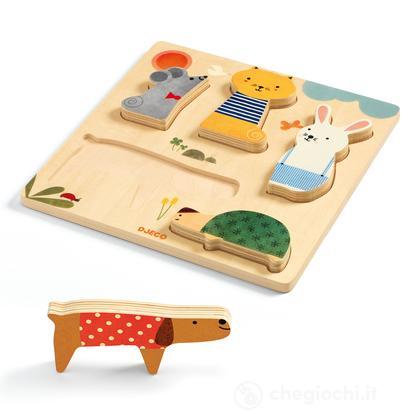 Woodypets Puzzle legno animali (DJ01051) - Puzzle di legno - Djeco -  Giocattoli