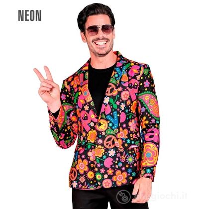 Giacca Hippie Fluorescente Party Fashion (giacca) XXL  -  Adulto Uomo - Festivals, Anni '60 - Hippie e Reggae, Party Fashion, Neon